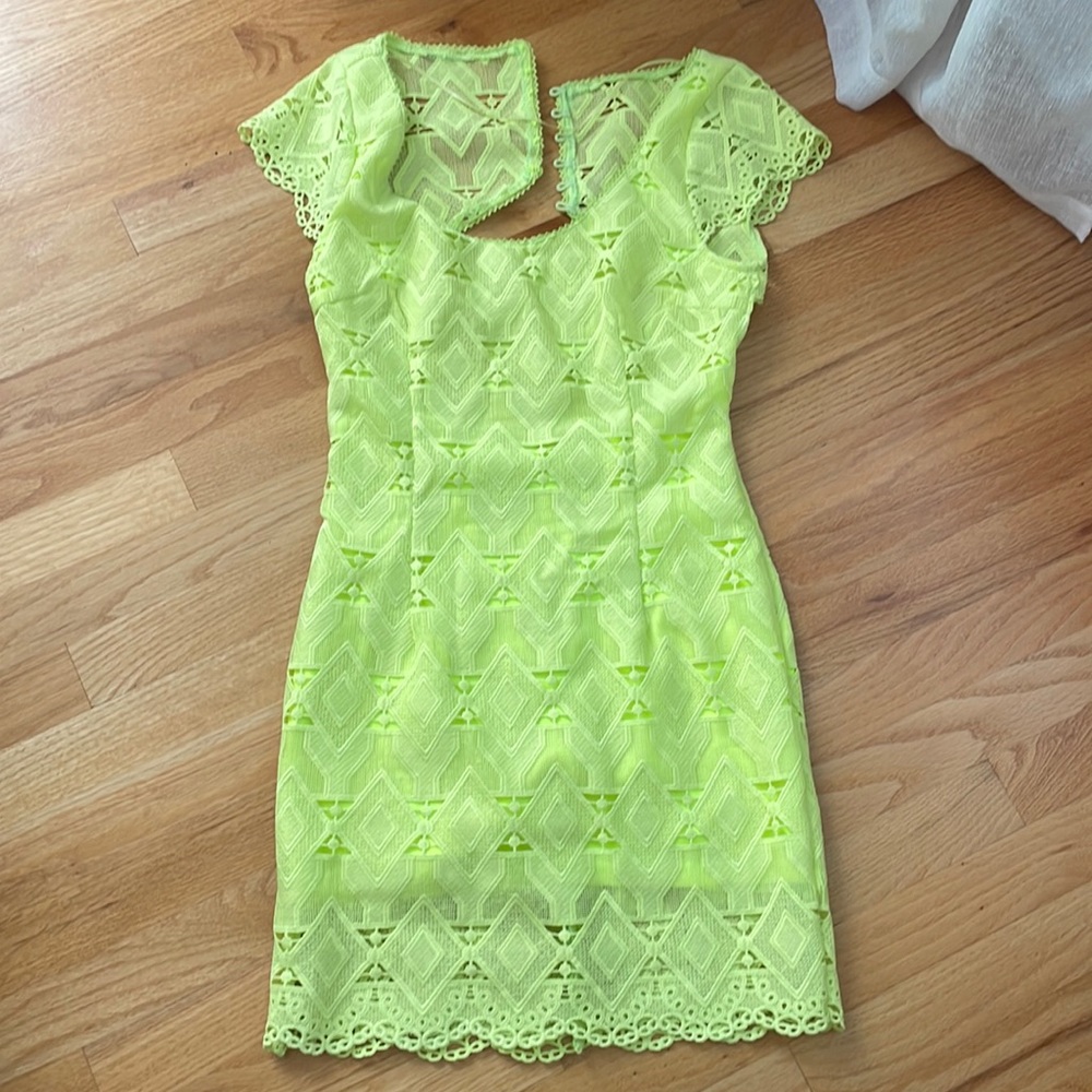 neon fitted dress